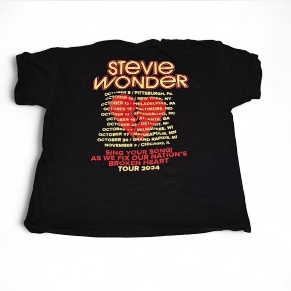 Black Stevie Wonder Tour 2024 T-Shirt - Picture 6 of 6